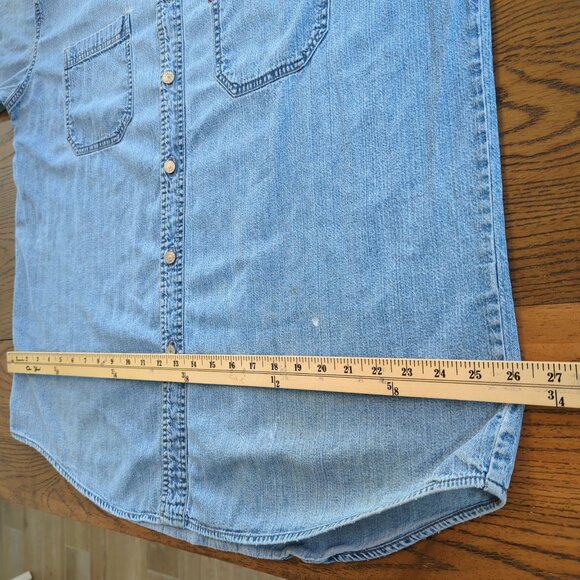 Vintage Levi’s Red Tab Denim Shirt Men’s L Distressed Button Front Long Sleeve - Picture 11 of 16